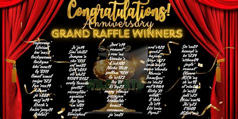 WILDBETS ANNIVERSARY GRAND RAFFLE DRAW .